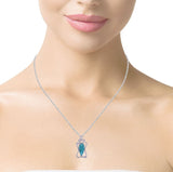Teardrop Emerald Diamond Pendant