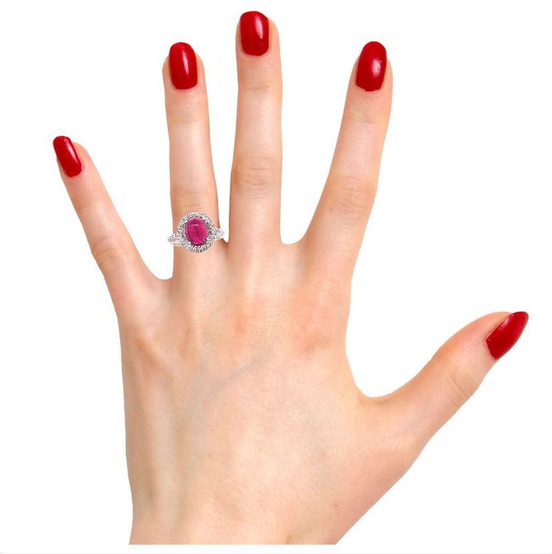 Tourmaline Diamond Halo Ring