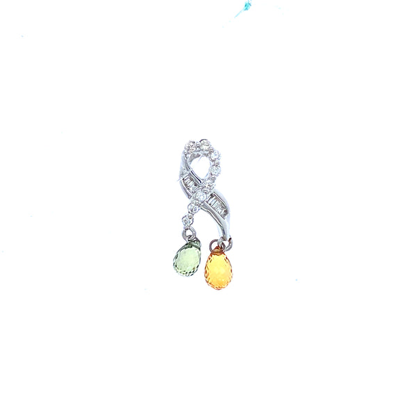 Yellow and green sapphire pendant