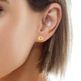 Yellow Gold Ball Earring Studs