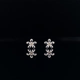 18k white gold diamond floral earrings