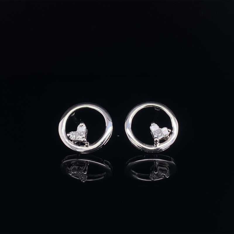 18k white gold diamond earrings 