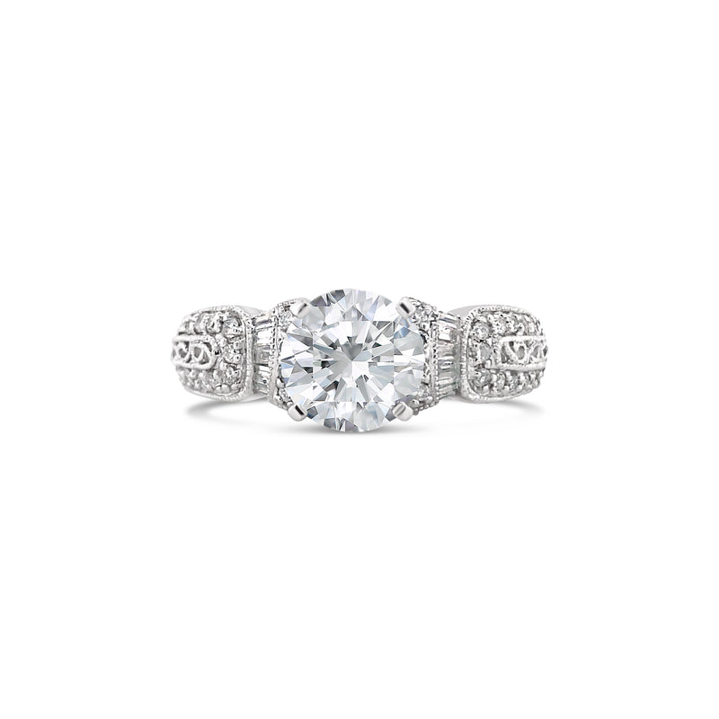 Antique style diamond engagement ring
