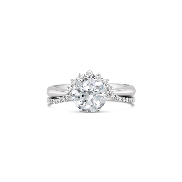 Solitaire engagement ring with matching eternity band