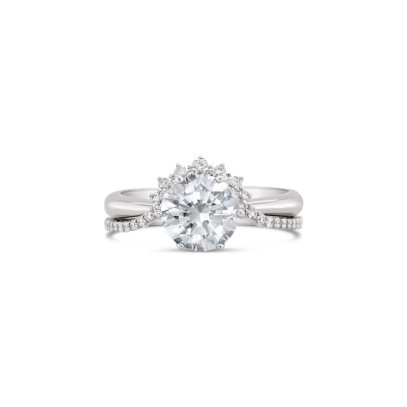 Solitaire engagement ring with matching eternity band