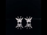 18k white gold diamond butterfly earring studs video