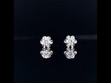 18k white gold diamond stud earrings with floral cut edging video
