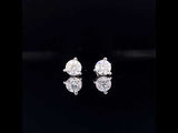 Three Prong Diamond Stud Earrings