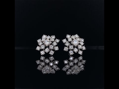 18k white gold snowflake diamond earrings video