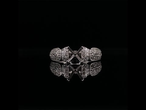 Antique style diamond engagement ring video