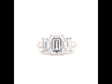 Three stone Emerald Cut Diamond Engagement Ring video