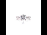 Four Prong Side Diamond Engagement Ring