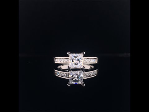 Princess cut channel setting engagement ring video