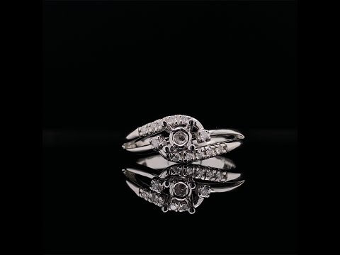 Modern twisted split shank diamond ring