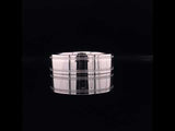 Twin Lines Etched White Gold Ring