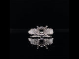 OVAL CUT DIAMOND RING WITH BAGUETTE AND ROUND BRILLIANT SIDE DIAMONDS