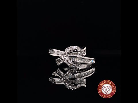 Baguette and round brilliant cut diamond dress ring video
