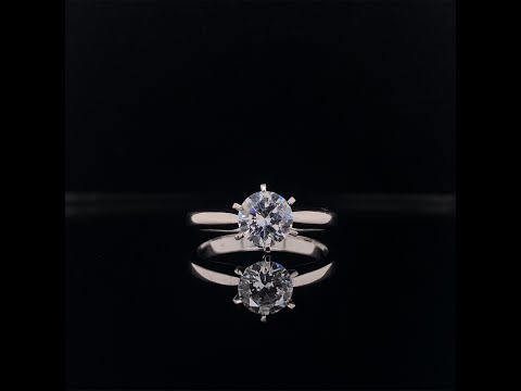 Classic six prong solitaire diamond engagement ring video