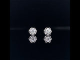 18k white gold six heart-shaped prong diamond stud earrings