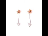 Diamond Floral Heart Earrings