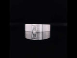 Men's Satin Finish Emerald Cut Diamond Wedding Ring