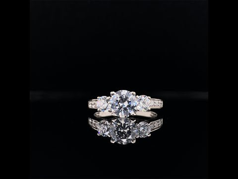 Three Stone Channel Setting Lab Grown Diamond Engagement Ring