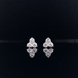 18k white gold trio diamond stud earrings