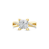 Princess Cut Twisted Shank Diamond Engagement Ring