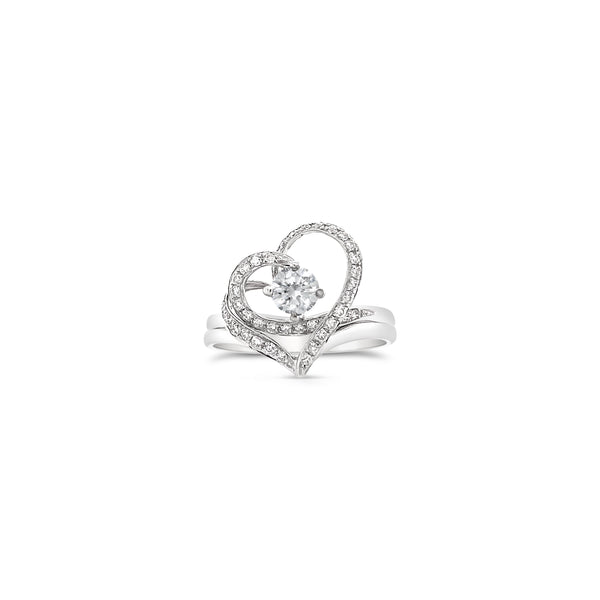 delicate heart shaped diamond ring
